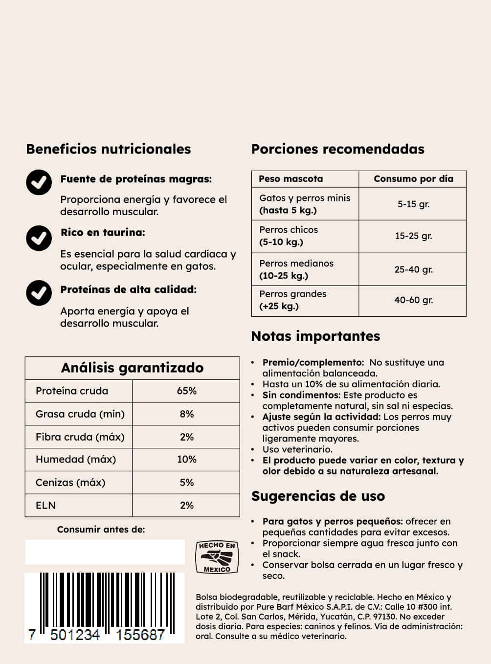 Corazón de res deshidratado 120gr - Imagen 2